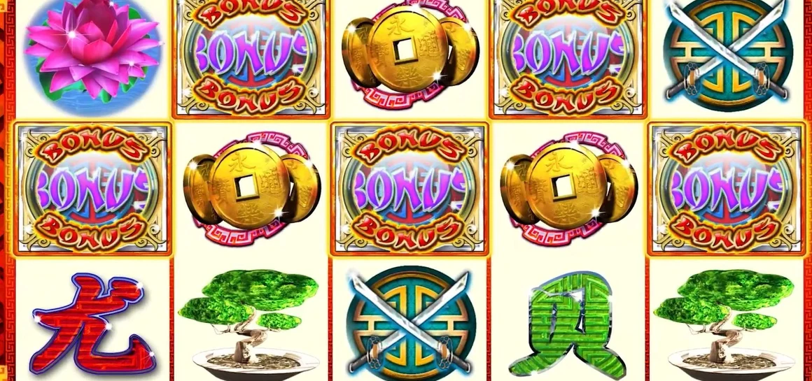 The live read: blue 'BONUS' oval symbols sitting on the reels at different rows. These are persistent — they drop one row every spin, so their height tells you how many spins until each reaches the trigger line. Multiple bonus symbols at different heights on the same board is exactly what you scan for.
